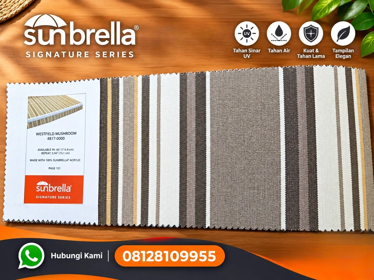 BAHAN SUNBRELLA UNTUK MATERIAL AWNING