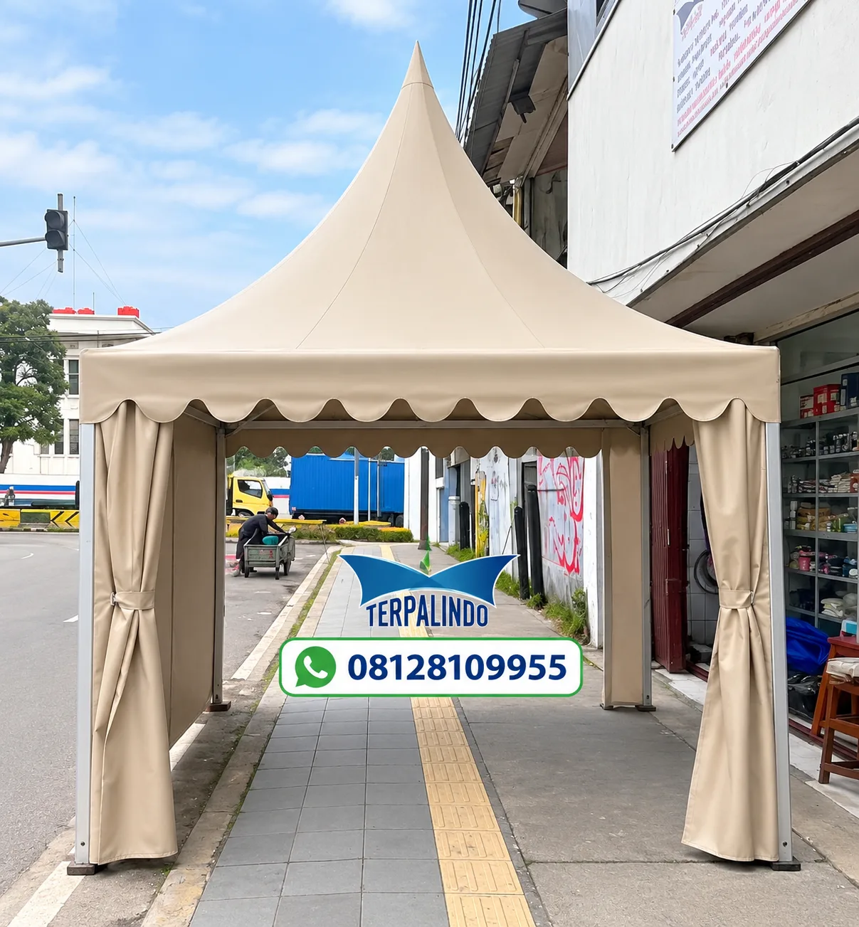 PRODUSEN TENDA SARNAFIL 3 X 3 CUSTOM WARNA 