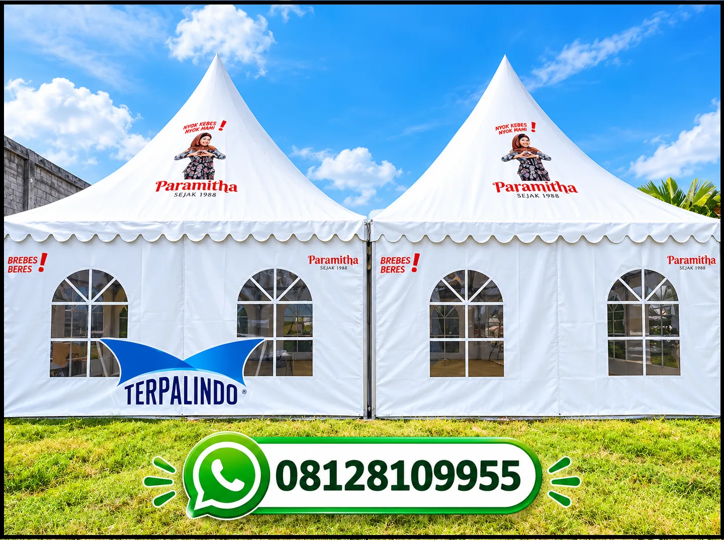 PRODUSEN TENDA SARNAFIL 5 X 5 CUSTOM LOGO