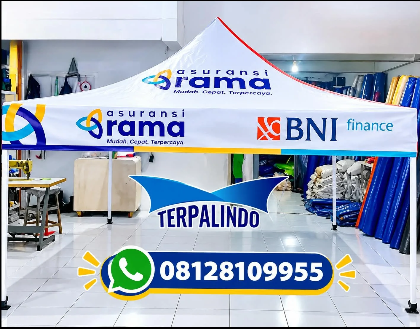 TENDA LIPAT 3 X 3 BRANDING LOGO
